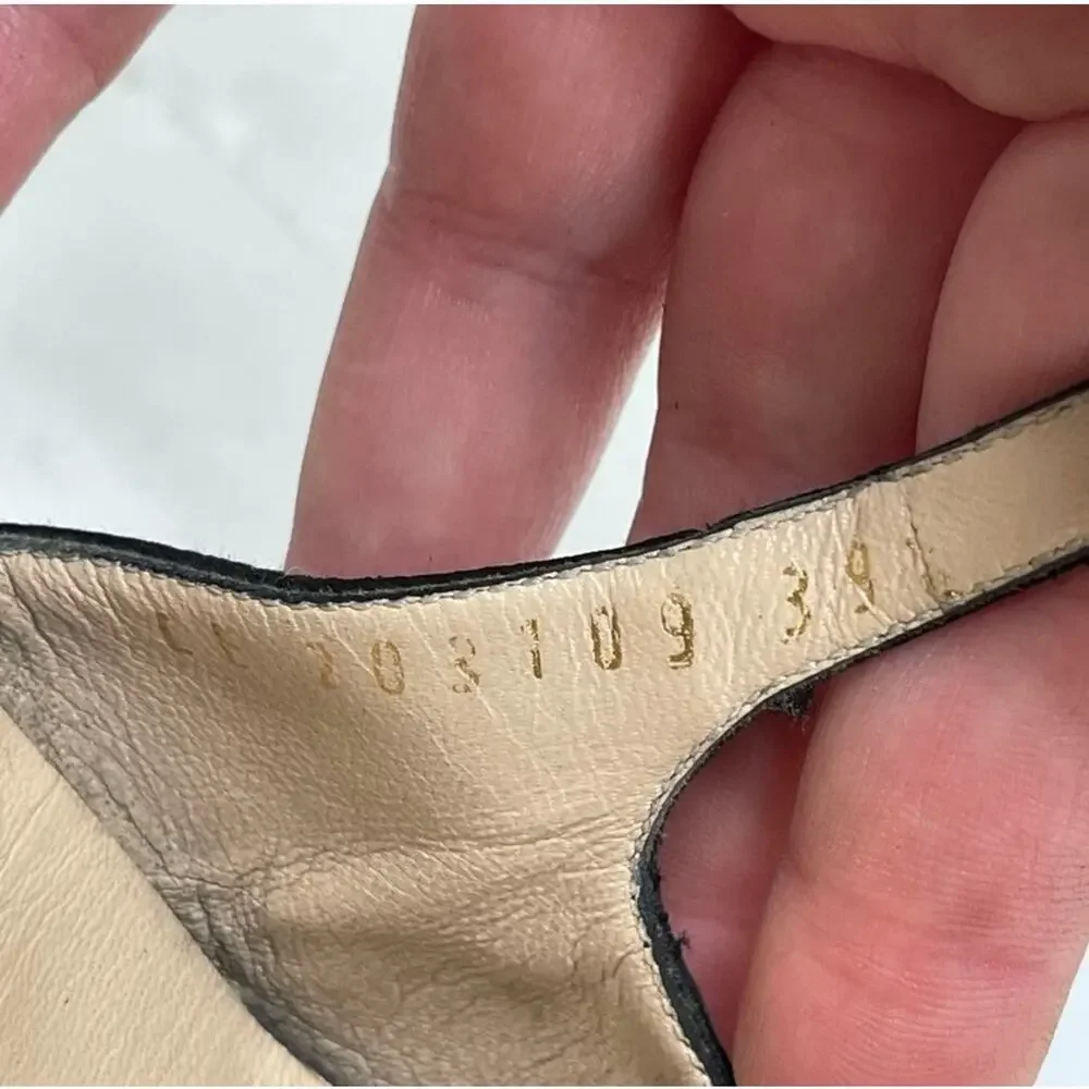 Yves Saint Laurent Vintage black satin platform ultra high heels size 39.5 - Picture 6 of 12